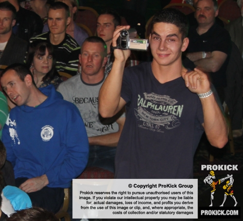 ProKick fighter Karl McBlain operating the video camera in Dublin
