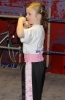 ProKick junior beginner Kirsten Millar working hard for her junior yellow belt grading.