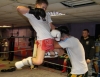 Mark Bird Throws A Jumping Knee Strike