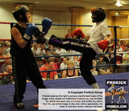 Nuala Ward in action against Yvonne McNevin from Black Dragon Galway