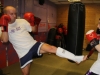 Paul Cleland kicking out in his first sparring class last Wednesday