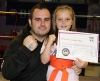 ProKickers Robert and Morgan Buchanan celebrate Morgan's Junior Green Belt pass