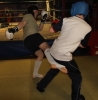 ProKick members Ryan McEvoy and Martin Gibson sparring on the third week of ProKick HQ's level 2 sparring course.