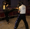 ProKick members Steven Forde and Jonny Wightman sparring on the final evening of ProKick HQ's Level 2 Sparring Class.