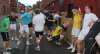 The group cross the finish line in front of ProKick HQ