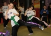 ProKick junior orange green belts Troy Moore and Chloe Taylor working hard for their junior blue belt grading.