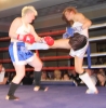 ProKick fighter Ursula Agnew lands a hard front kick on Aisling Daly
