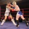 ProKick's Ursula Agnew takes a hard shot from Aisling Daly