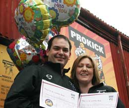 Alan McCabe and Geraldine O'Reilly bid a fond farewell to ProKick as they head off to Australia