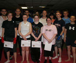 Some of the new Kickboxing graduates who will move to the next Level in ProKick excellence.