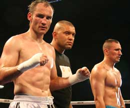 In the elimination bout of 8 man event Ian Young (left) was drawn against one of the favourites Fabio Teixeira (pictured right)