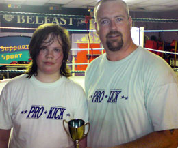 best student went to 14 year-old Mark McCann and the cup was presented to Mark by the Irish and Celtic Nations kickboxing champion Mr James Gillen