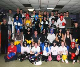 More new Kickboxing sparring wannbes pictured in the front rows with the fighters class making up the rear.