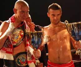 Poland's Szymon (left) in title glory