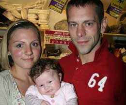 Gary and Nicky popped into the gym tonight with their baby daughter Rhea who tipped the scales at a healthy 8lbs on the 18 August 2010.