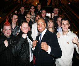 Tyrone Spong pictured with the ProKick  team at the ANA Intercontinental hotel Tokyo Japan