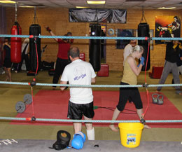 Strength & conditioning class - exercising by way of circuit training.