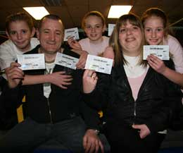 The O'Brien Family at the Prokick Gym - tickets in hand for the KICKmas Box spectacular at the Waterfront Hall on the 1st December