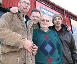 Pictured L-R are - Laurence,  Billy, Uncle WIlly and Danny