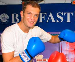 Neil Sinclair at the ProKick Kickboxing Gym last year