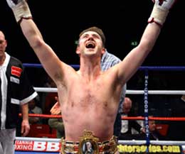 A happy McCloskey after winning the British title