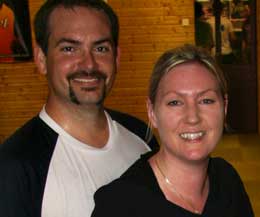 The love birds Alan and Geraldine at the Prokick gym