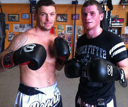 Thomas McKee (Right) meets Muay Thai legend John Wayne Parr for a training session