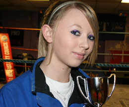 Alana Catherwood has just cleaned up in her kickboxing club sports night