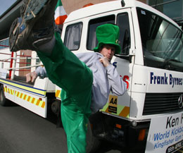 Ken at the St Patrick Day Parade in Galway.