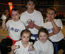 Prokick Says Team competition winners, Brad Yates, James Thornton, Leith Braiden, Niamh Dougal and Katdie McAlees