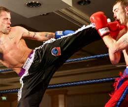 Hamilton lands a kick in his last bout against Tarr