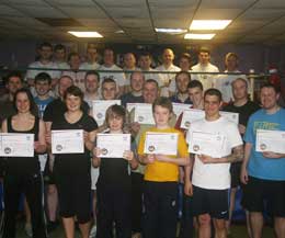 Some of the happy kickboxers at the ProKIck grading  - A grading is when Kickboxing students, non-contact and contact, are assessed through a series of levels / grades