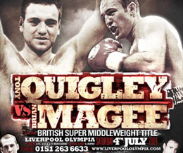 Belfast's Brian Magee will travel to the Liverpool Olympia to face Tony Quigley for the BBB of C Super Middleweight crown