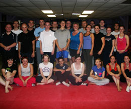 New kickers get their first class at the Prokick kickboxing school