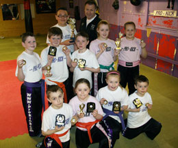 Some of the winners from the kickboxing fun day at the ProKick Gym