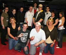 The North Belfast Princes Trust group at the Prokick Kickboxing gym in Wilgar Street after a day of fun and medal winners