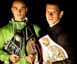 Pictured here is Gary Hamilton (right) will face London’s ISKA lightweight World champion, Marty Cox Jnr for the WKN World crown - Picture below are a few of the champion also on the Belfast KICKmas event