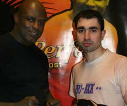 Tomas Glazer (right) with K1's Mr Perfect Ernesto Hoost