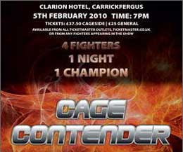 MMA Poster of MMA event on February 5th in Clarion hotel Carrick