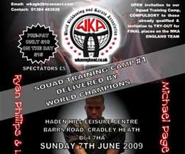 Del Sampson WKA president presents - WKA Squad training for the England Team Squad