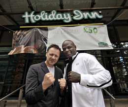 Billy Murray and Ernesto Hoost at the Holiday Inn hotel ahead of the Bash n Mash Friday March 6th