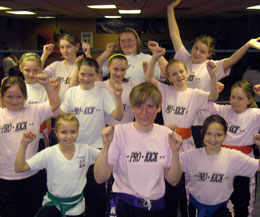 Girl Pwer - Anne Gallagher (Centre) receives support from the Prokick Girls