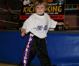 4 year old Riley can't wait until he is 6 years old so he too can join in on the ProKick Says Fun day