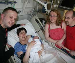 Well done to frantastic Fran, Darran and all the family pictured at the Ulster Hospital today for the birth of her son he weighed in at 6lb 6oz