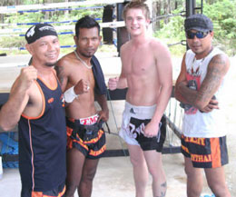 Mark bird with the Thai trainers at the Thai camp in Thailand