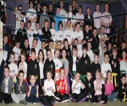 Over 60 ProKick kickboxing mad kids had their first competition of 2011