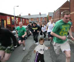 The new sparring members ran three laps of the block and had a round robin sparring session - 4 year old Mascot Riley led them off