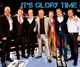 Group Glory (left-right) Cor Hemmers (Matchmaker Glory) – Simon Rutz (Organisation / Showtime / Glory) – Pierre Andurand (Chairman) – Bas Boon (President Glory Sports) – Scott Rudman (Nectar Capitals) – Raymond Daalder (Manager / Showtime) – Bert van der Ryd (Production)