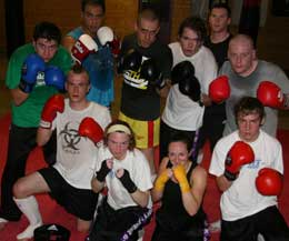 Wannabe kickboxing fighers finish their 6 week course