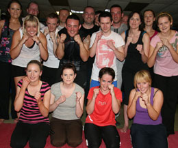 Some of the happy kickers at the class tonight as ProKick Gym have launched another class in the series of ‘Get Fit’ campaigns for 2010